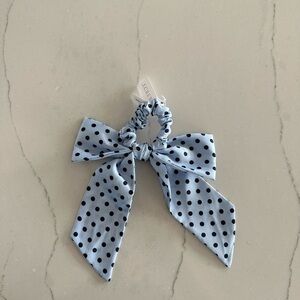 NWTs J Crew Blue Polka Dot Scrunchies with Bow